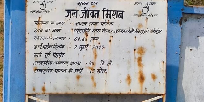 जैजैपुर-सक्ती:-  जल जीवन मिशन के तहत् ग्राम छिर्राडीह मे 68.66 लाख रुपए की लागत से निर्माण किए गए पानी टंकी एवं फैलाए गए पाईप लाईन का बोर खनन नहीं किए जाने से महज शो पीस बनने के मामला में सम्बंधित ठेकेदार निर्माण एजेंसी के खिलाफ नियमानुसार उचित कार्यवाही करने एवं बोर खनन करवा कर शो पीस बने पानी टंकी को उपयोगी साबित करवाने नियमानुसार उचित कार्यवाही करने हिन्देश एजुकेशन हेल्थ एण्ड वेलफेयर फाउण्डेशन के अध्यक्ष सुनिल कुमार बर्मन ने कलेक्टर एवं सीईओ जिला पंचायत को लिखा पत्र…